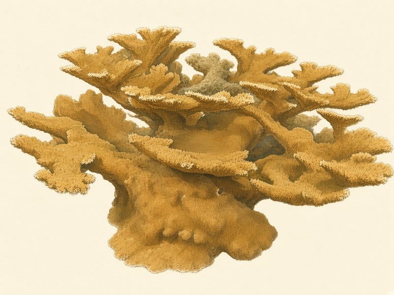 Watercolour illustration: Elkhorn coral