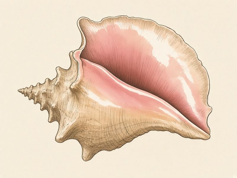 Watercolour illustration: Queen conch