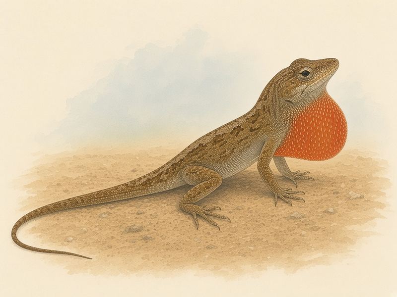 Watercolour illustration: Bulky anole