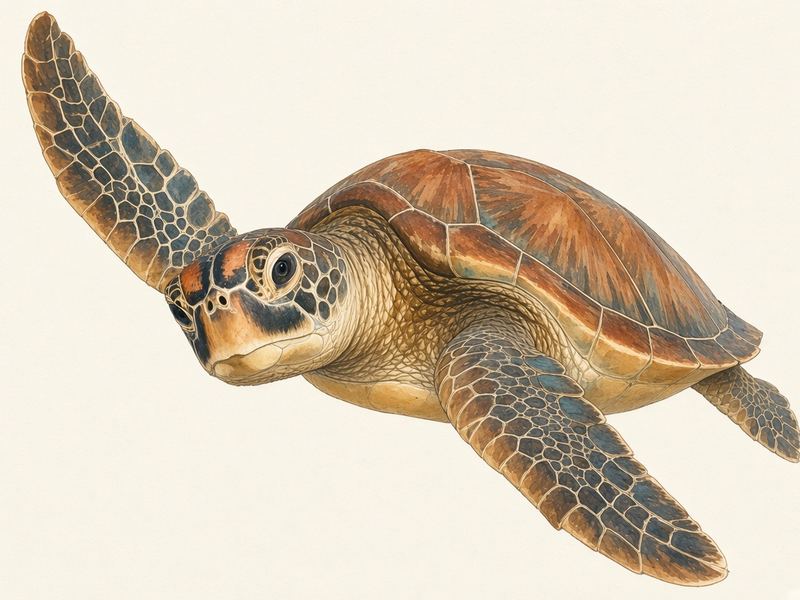 Watercolour illustration: Loggerhead turtle