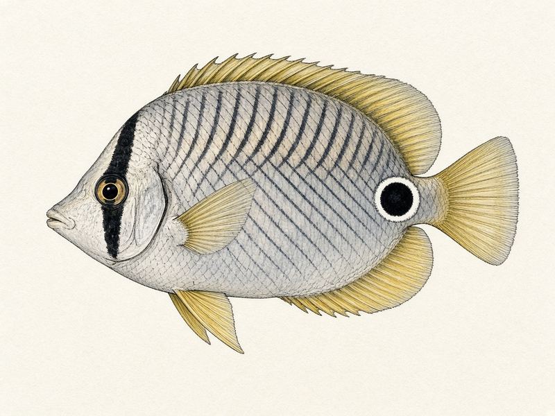 Watercolour illustration: Foureye butterflyfish
