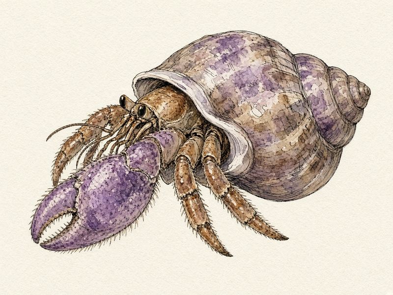 Watercolour illustration: Caribbean land hermit crab