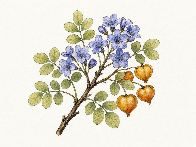 Watercolour illustration: Lignum vitae