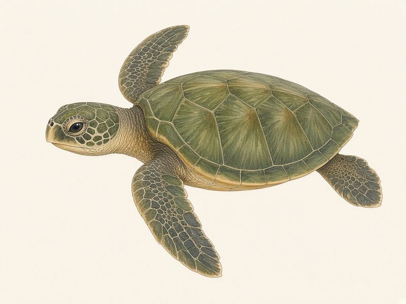 Watercolour illustration: Olive ridley turtle