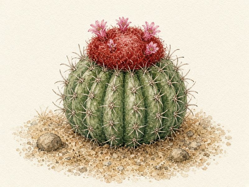 Watercolour illustration: Turk's-cap cactus