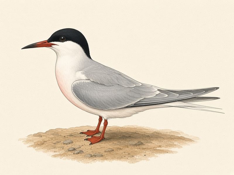 Watercolour illustration: Roseate tern