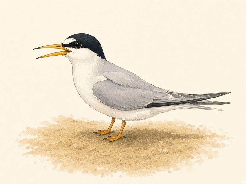 Watercolour illustration: Least tern